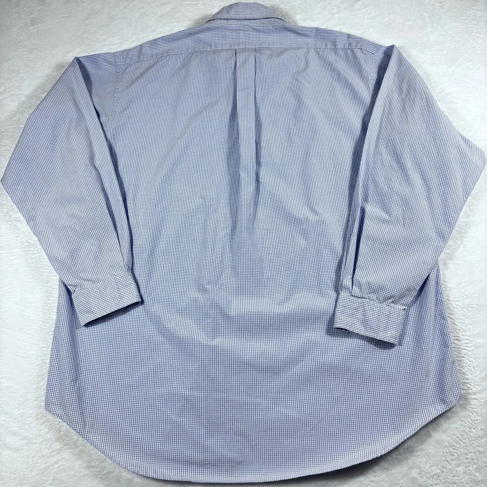 Ralph Lauren Blake Men L Cotton Long Sleeve Yellow Pony Button Up Shirt Blue - Picture 3 of 8
